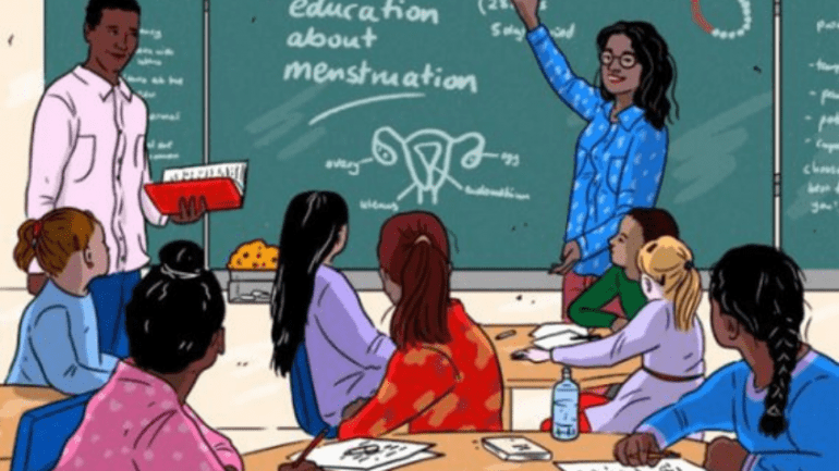 Sex education in class cartoon